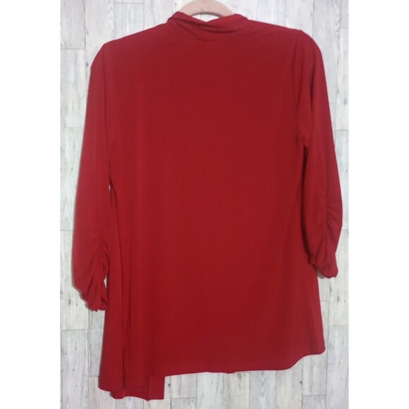 Susan Graver 2 Piece Set Liquid Knit Open Cardigan/Tank Top Red Size Small - Picture 5 of 8